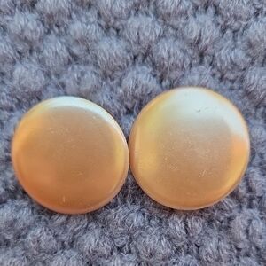 Round Apricot Pink Button Earrings Japan
